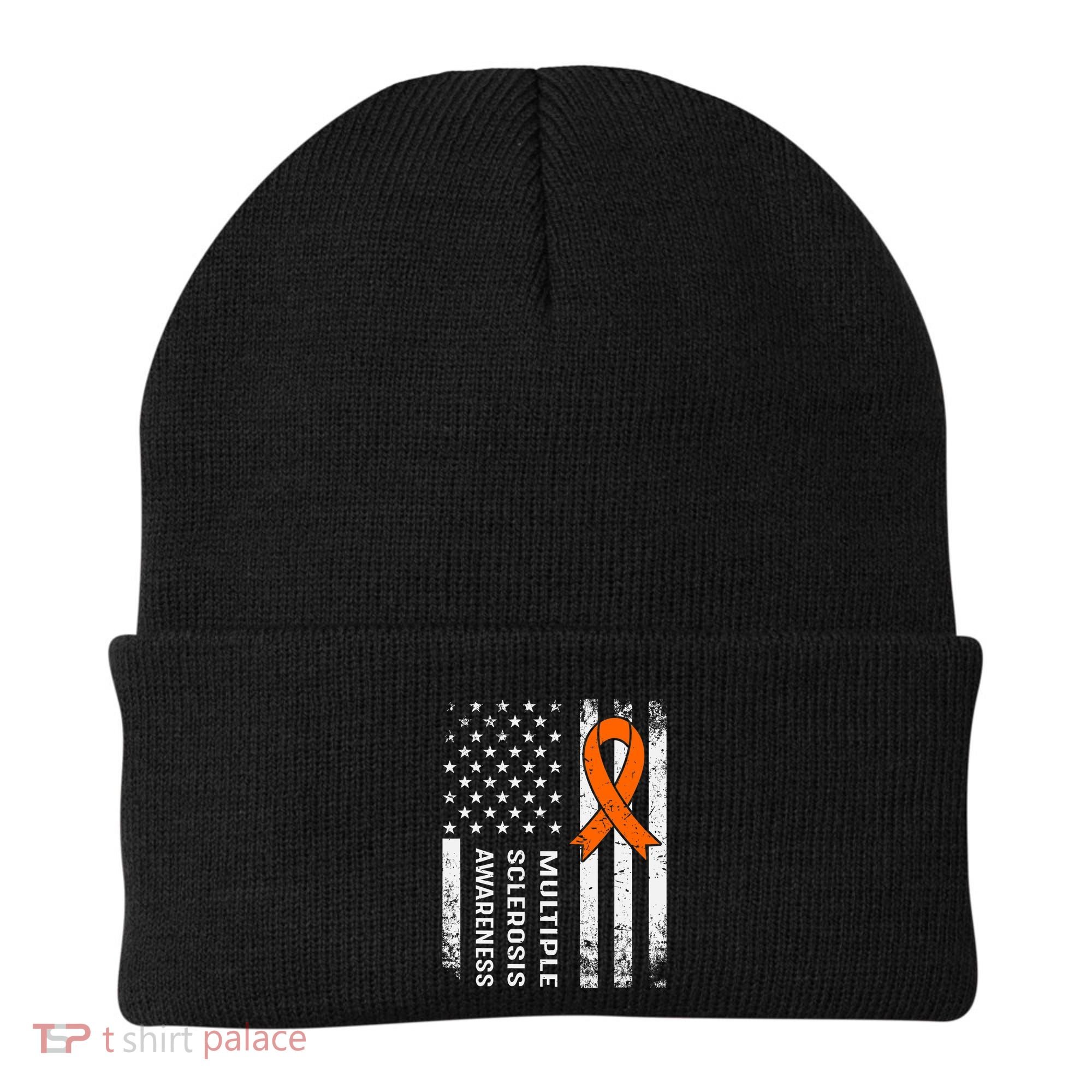 MS Multiple Sclerosis Awareness Orange Ribbon Beanie