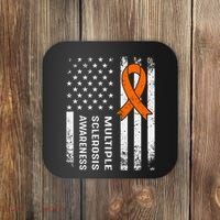 MS Multiple Sclerosis Awareness Orange Ribbon Coaster thumb 0