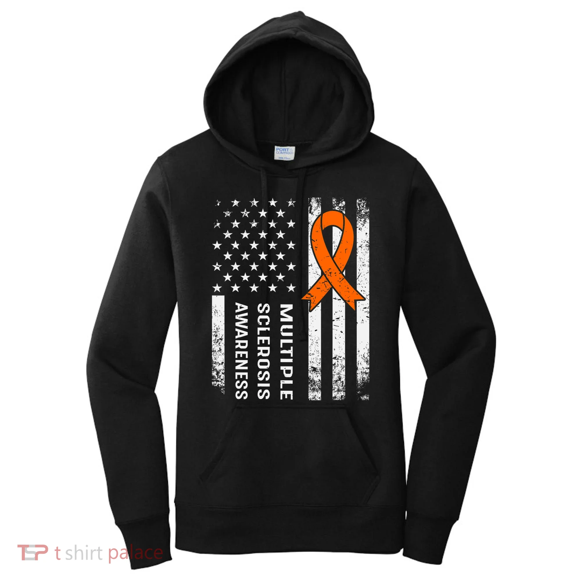 MS Multiple Sclerosis Awareness Orange Ribbon Women's Hoodie