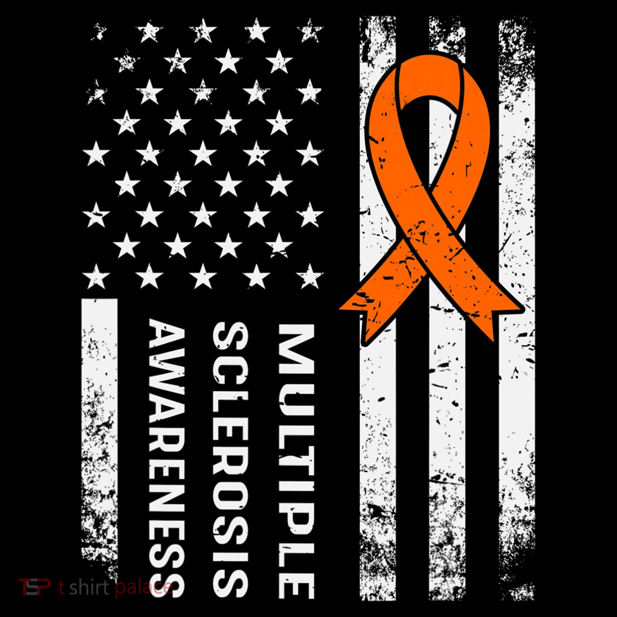 MS Multiple Sclerosis Awareness Orange Ribbon Women's Hoodie