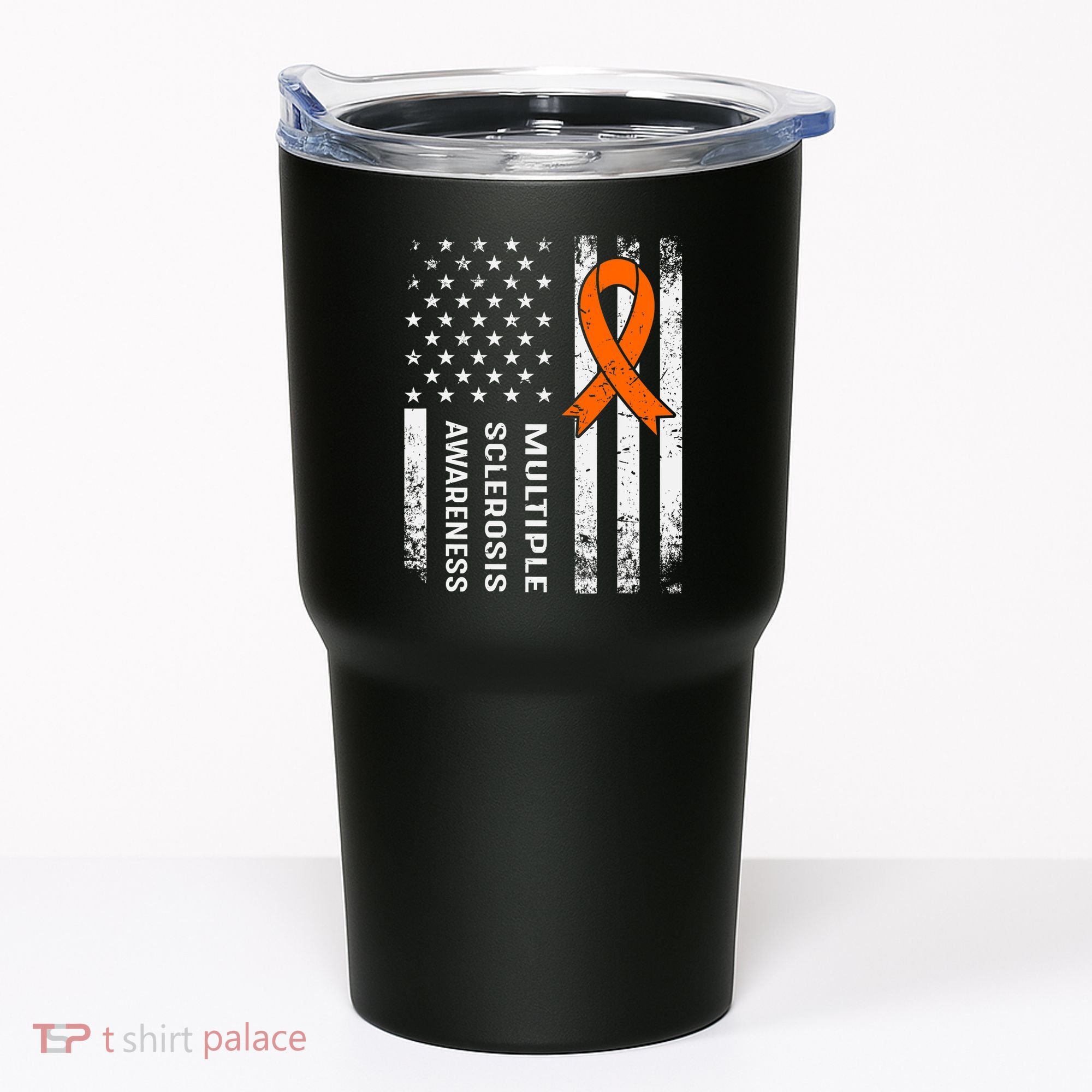 MS Multiple Sclerosis Awareness Orange Ribbon Tumbler