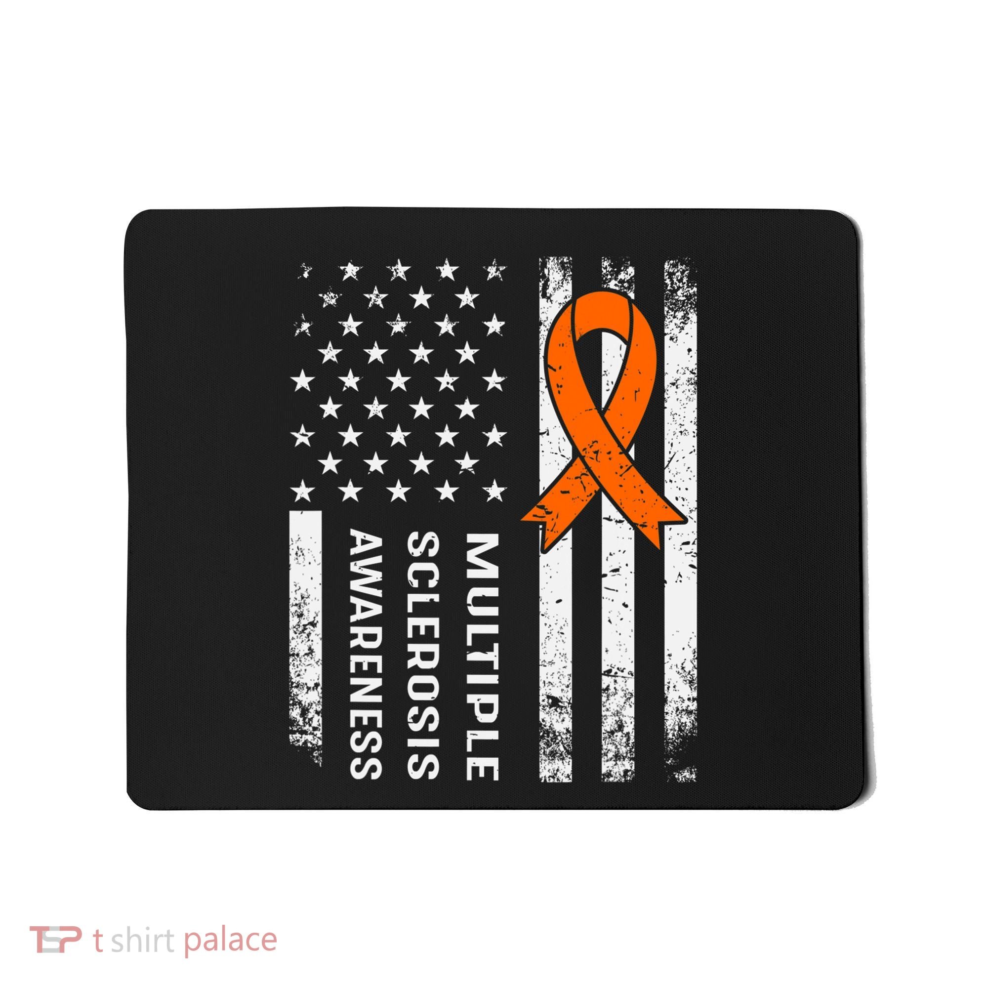 MS Multiple Sclerosis Awareness Orange Ribbon Mousepad
