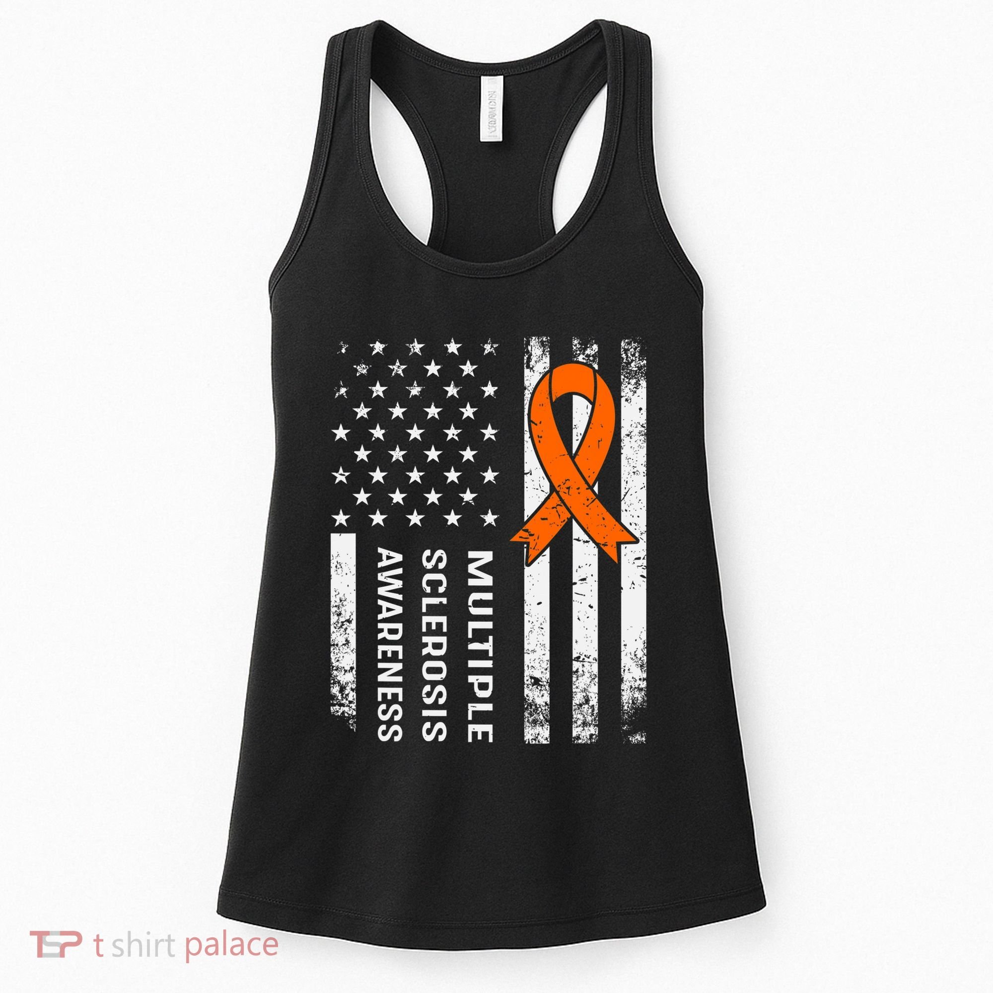 MS Multiple Sclerosis Awareness Orange Ribbon Women's Tank Top