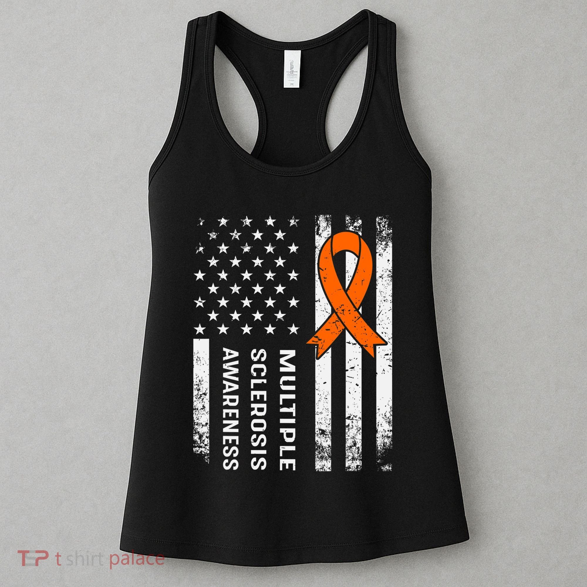 MS Multiple Sclerosis Awareness Orange Ribbon Women's Tank Top