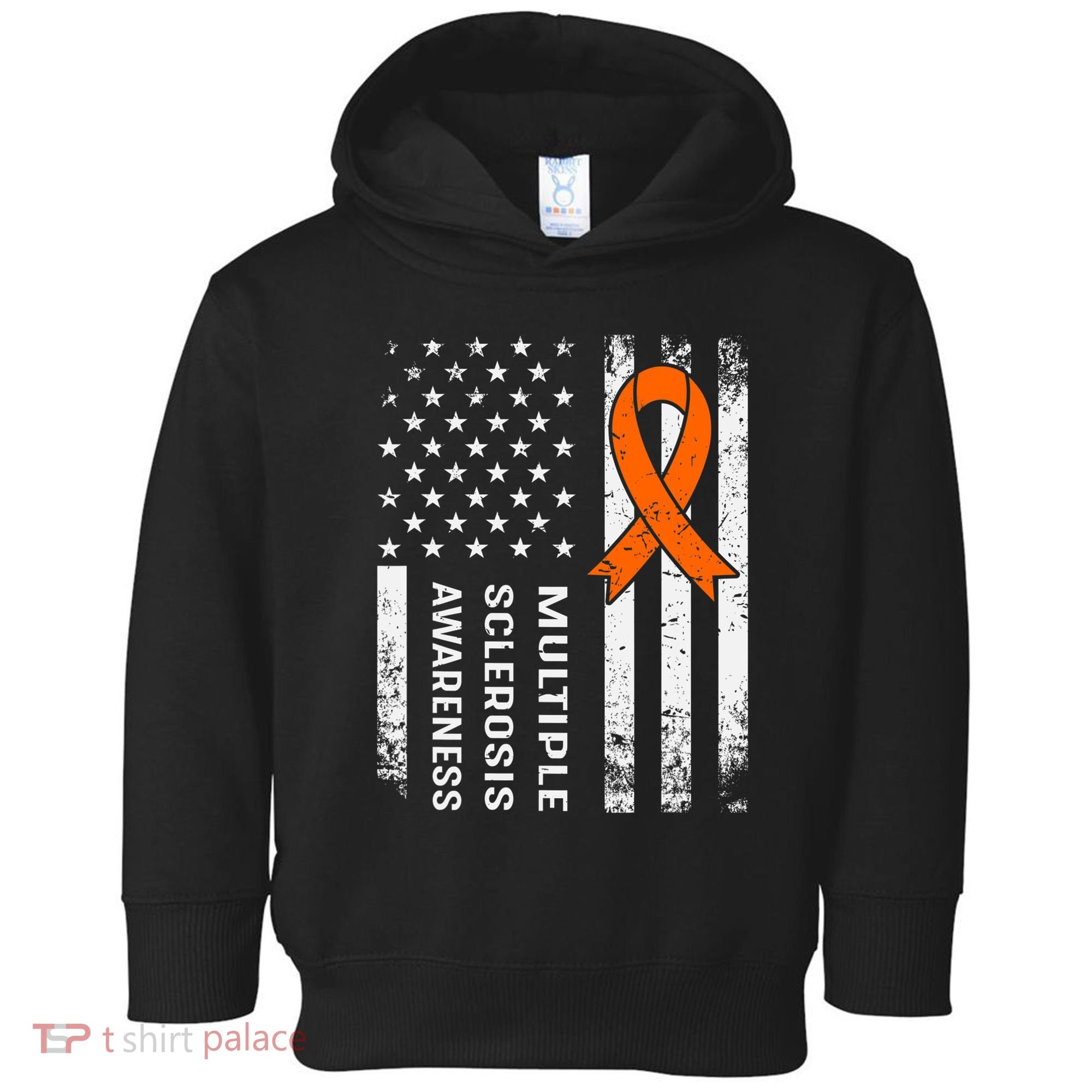 MS Multiple Sclerosis Awareness Orange Ribbon Toddler Hoodie