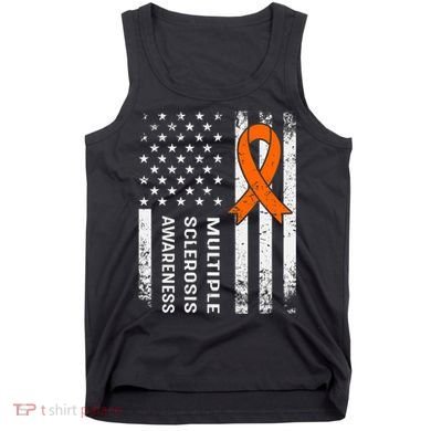 MS Multiple Sclerosis Awareness Orange Ribbon Tank Top