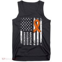 MS Multiple Sclerosis Awareness Orange Ribbon Tank Top thumb 0