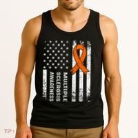 MS Multiple Sclerosis Awareness Orange Ribbon Tank Top thumb 3