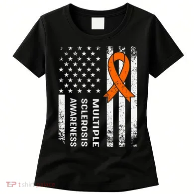 MS Multiple Sclerosis Awareness Orange Ribbon Women's T-Shirt