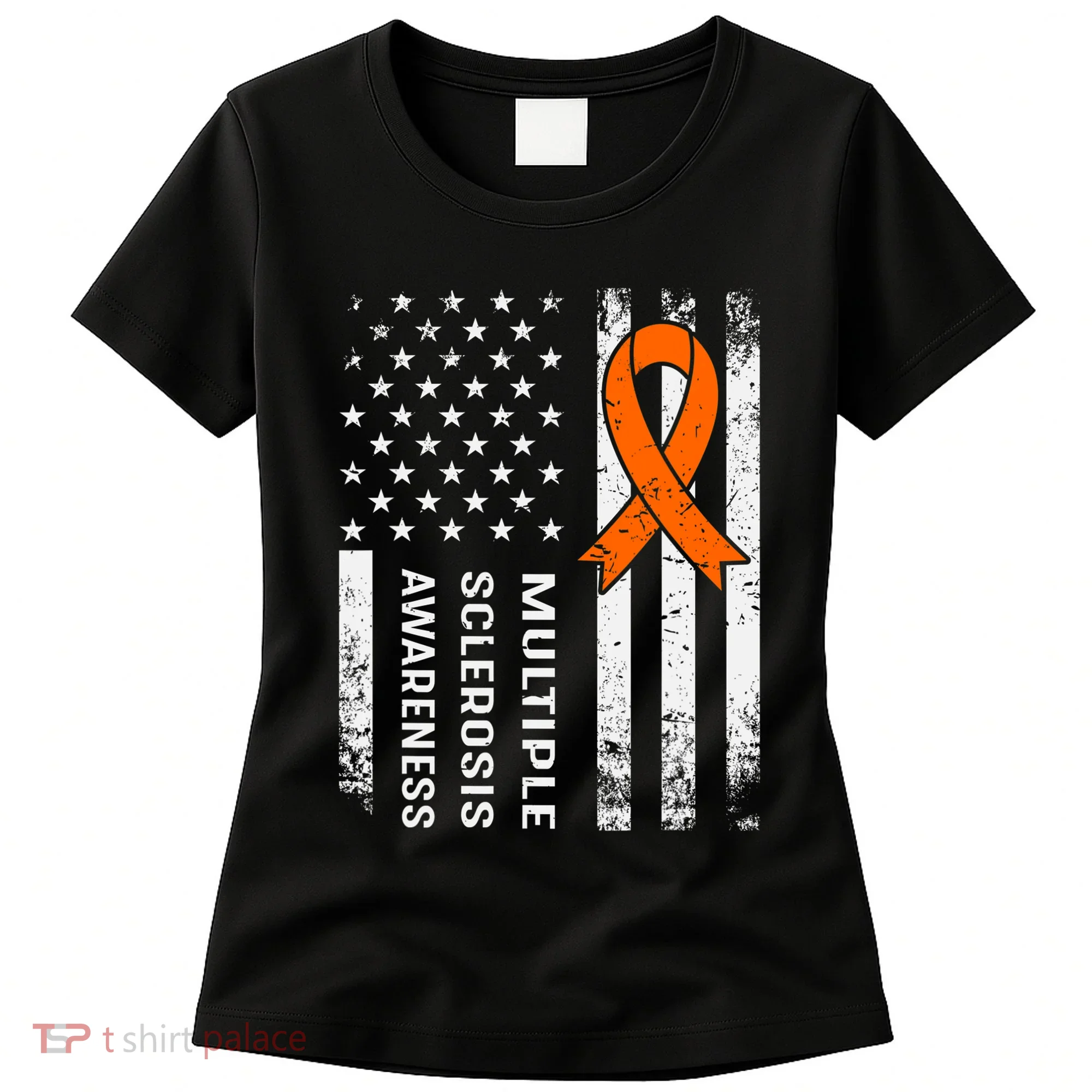 MS Multiple Sclerosis Awareness Orange Ribbon Women's T-Shirt