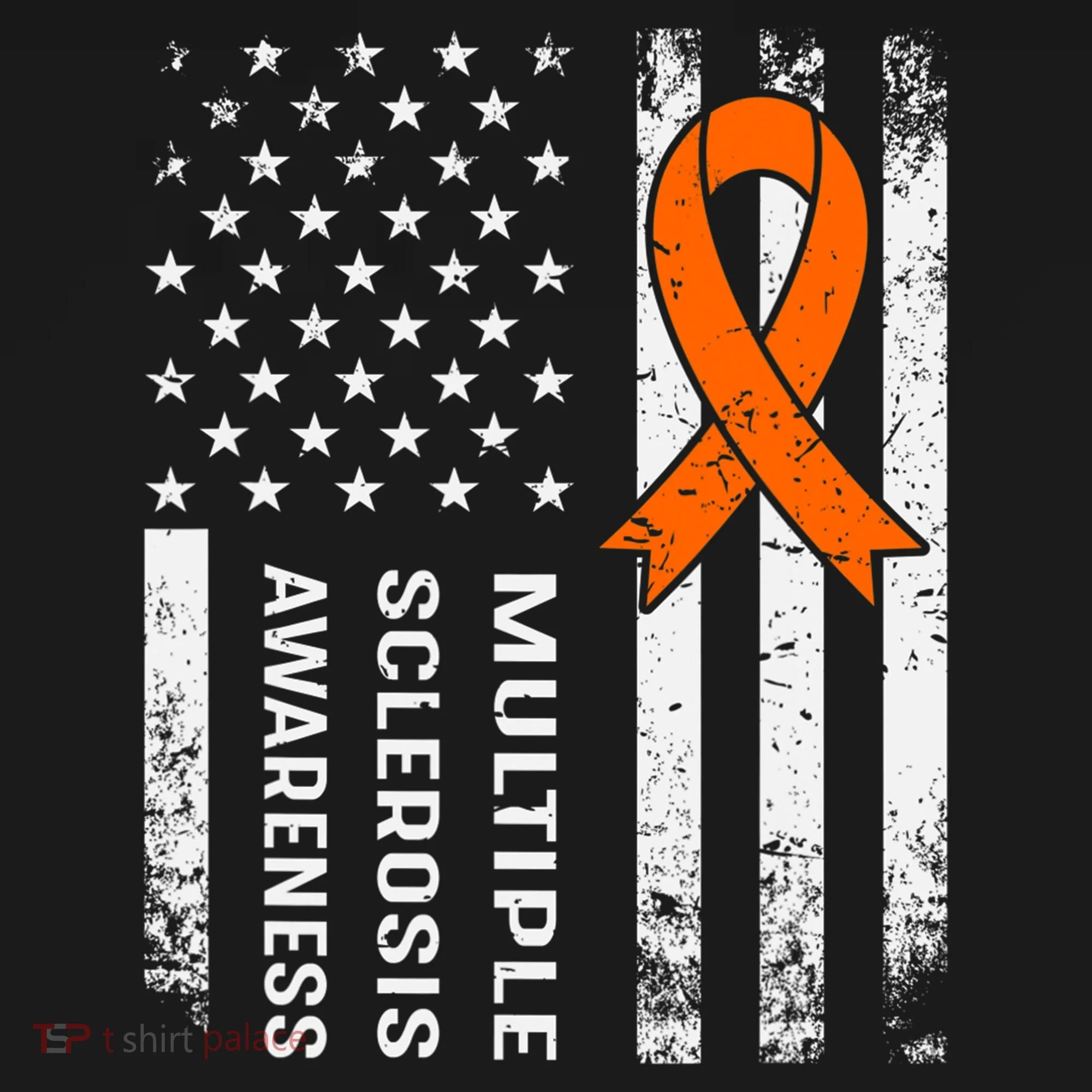 MS Multiple Sclerosis Awareness Orange Ribbon Women's T-Shirt