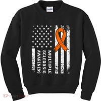 MS Multiple Sclerosis Awareness Orange Ribbon Kids Sweatshirt thumb 0