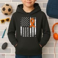 MS Multiple Sclerosis Awareness Orange Ribbon Kids Hoodie thumb 2