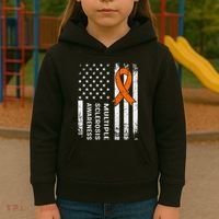 MS Multiple Sclerosis Awareness Orange Ribbon Kids Hoodie thumb 3