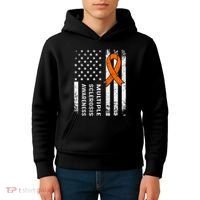 MS Multiple Sclerosis Awareness Orange Ribbon Kids Hoodie thumb 4