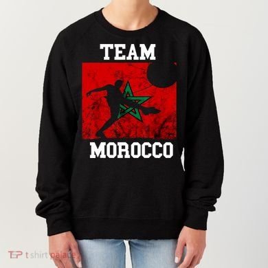 Morocco Moroccan Soccer Team Moroccan Pride Morocco Flag Women's Sweatshirt