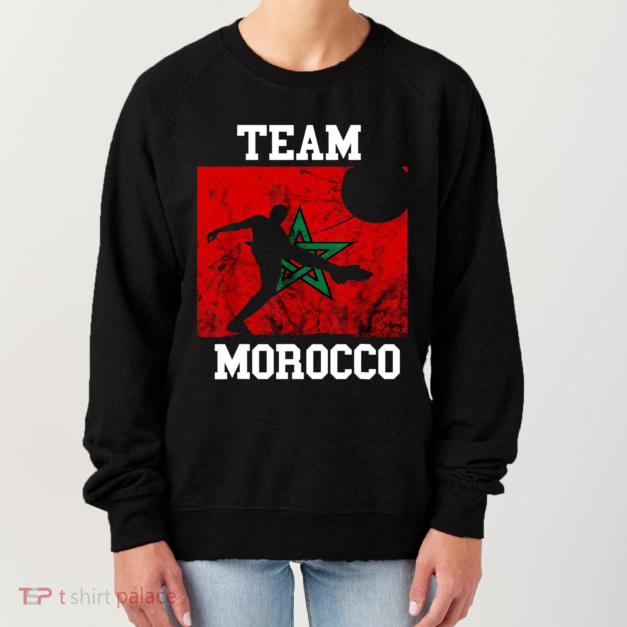 Morocco Moroccan Soccer Team Moroccan Pride Morocco Flag Women's Sweatshirt