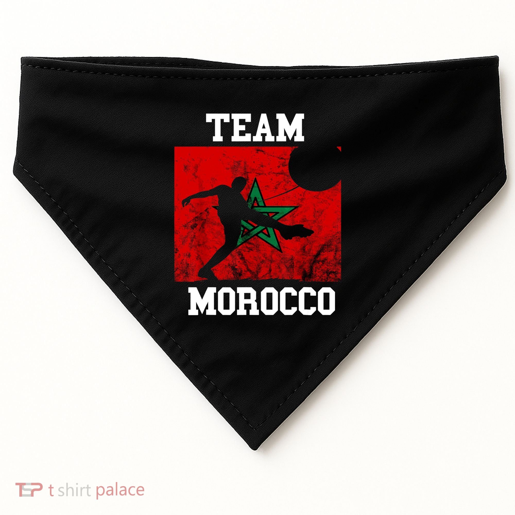 Morocco Moroccan Soccer Team Moroccan Pride Morocco Flag USA-Made Doggie Bandana