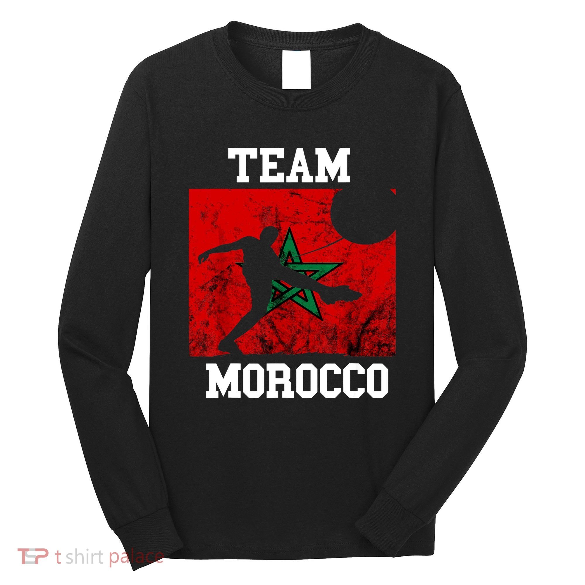 Morocco Moroccan Soccer Team Moroccan Pride Morocco Flag Long Sleeve Shirt