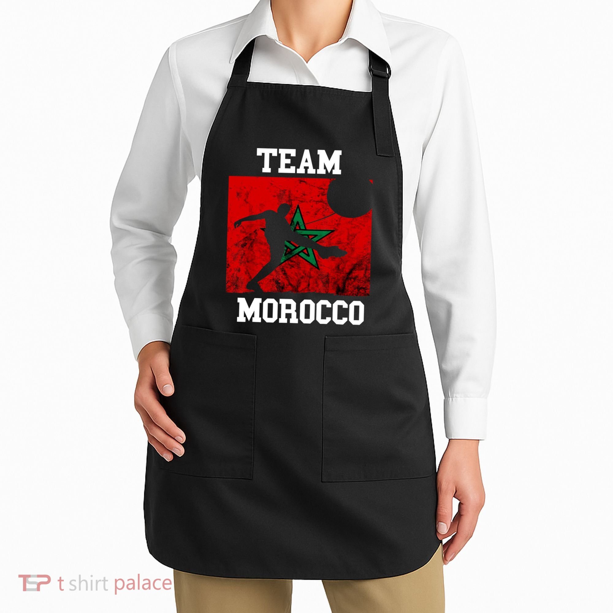 Morocco Moroccan Soccer Team Moroccan Pride Morocco Flag Apron
