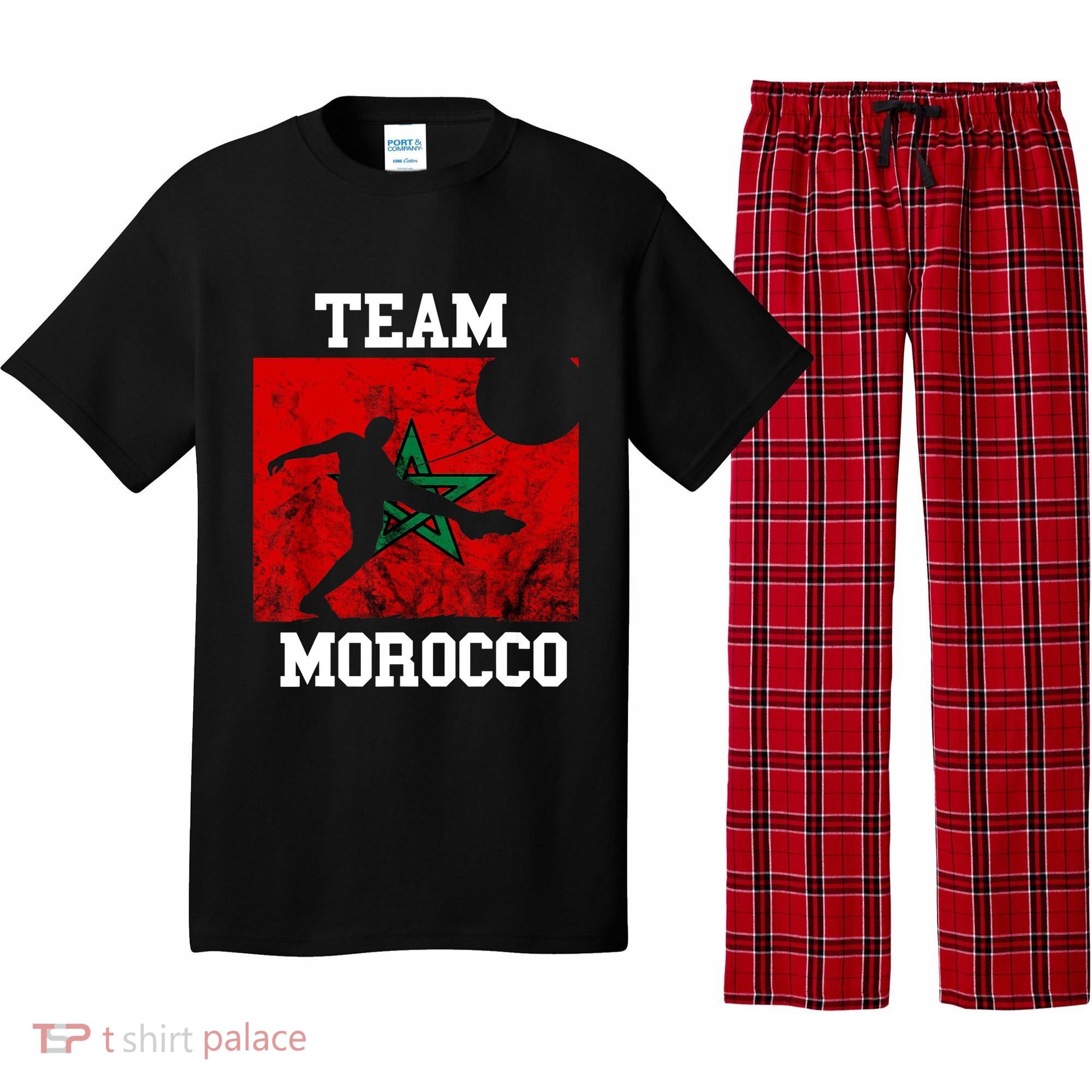 Morocco Moroccan Soccer Team Moroccan Pride Morocco Flag Pajama Set