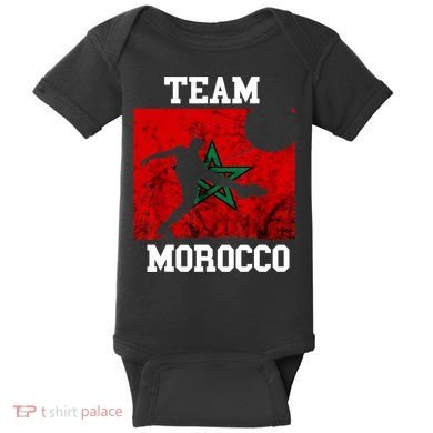 Morocco Moroccan Soccer Team Moroccan Pride Morocco Flag Baby Bodysuit