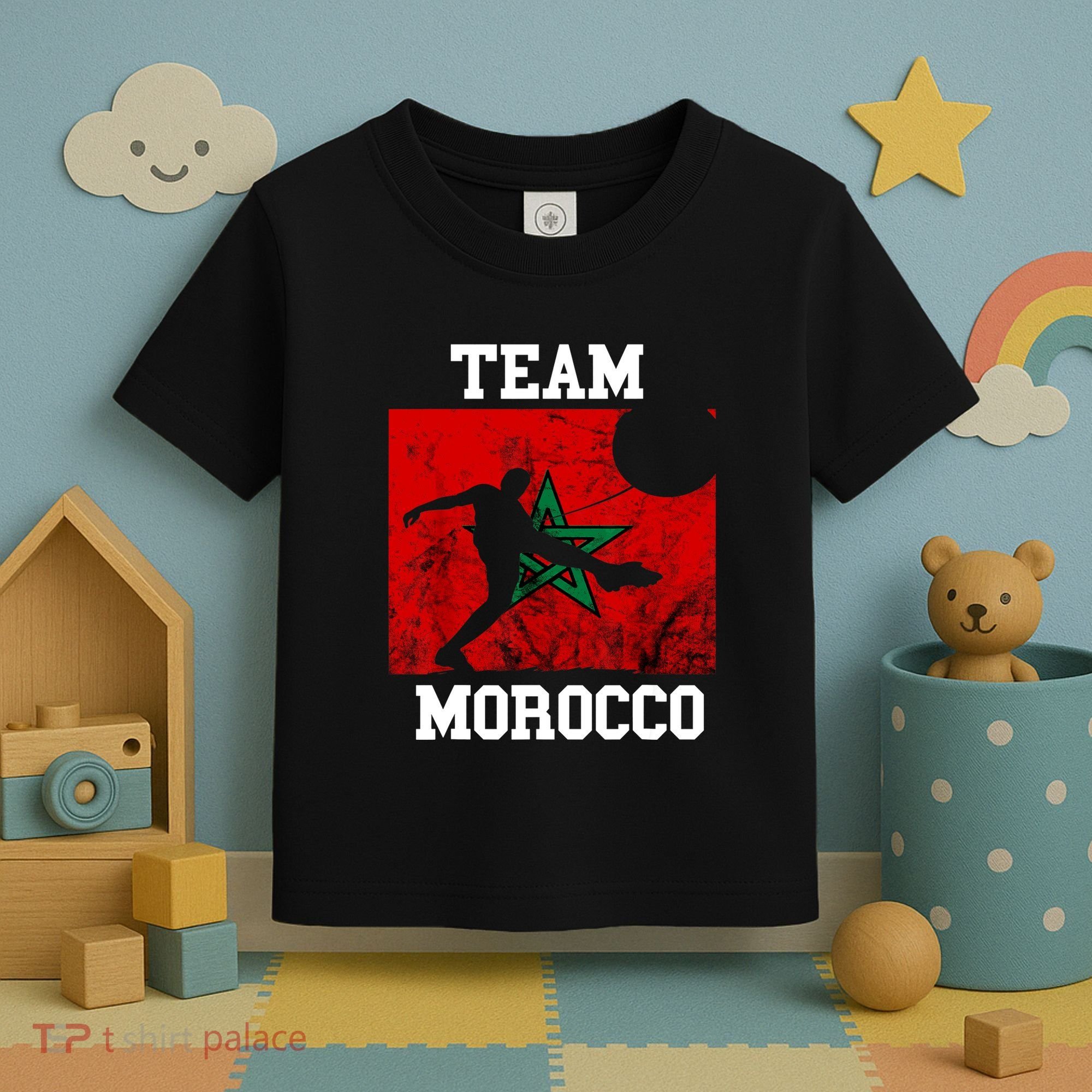 Morocco Moroccan Soccer Team Moroccan Pride Morocco Flag Toddler T-Shirt