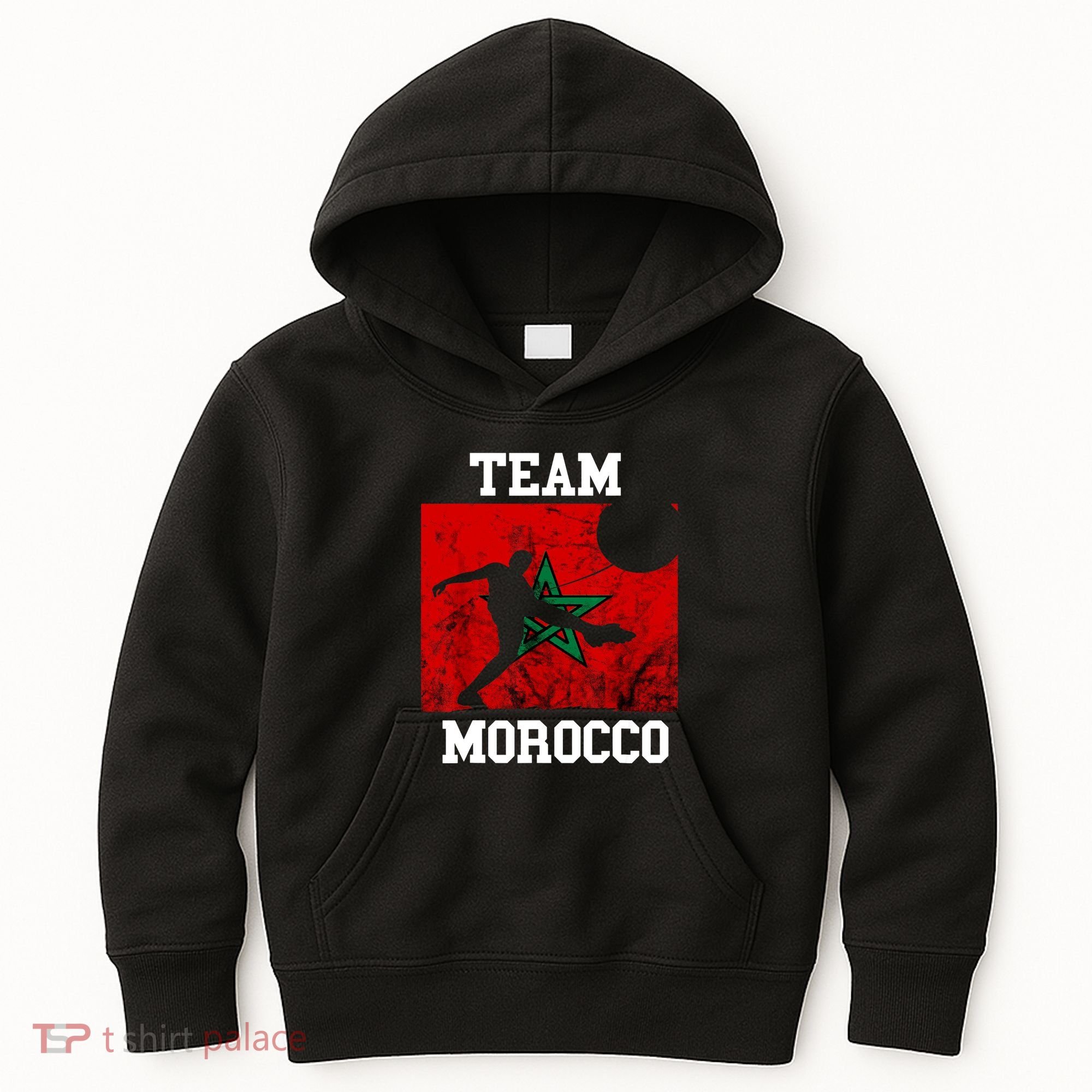 Morocco Moroccan Soccer Team Moroccan Pride Morocco Flag Kids Hoodie
