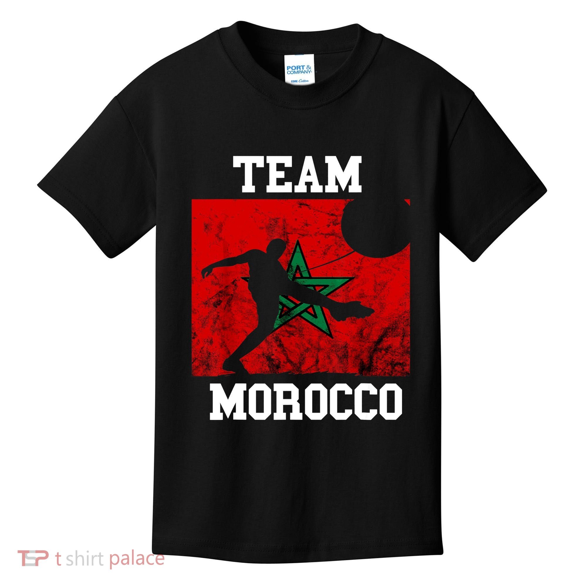 Morocco Moroccan Soccer Team Moroccan Pride Morocco Flag Kids T-Shirt