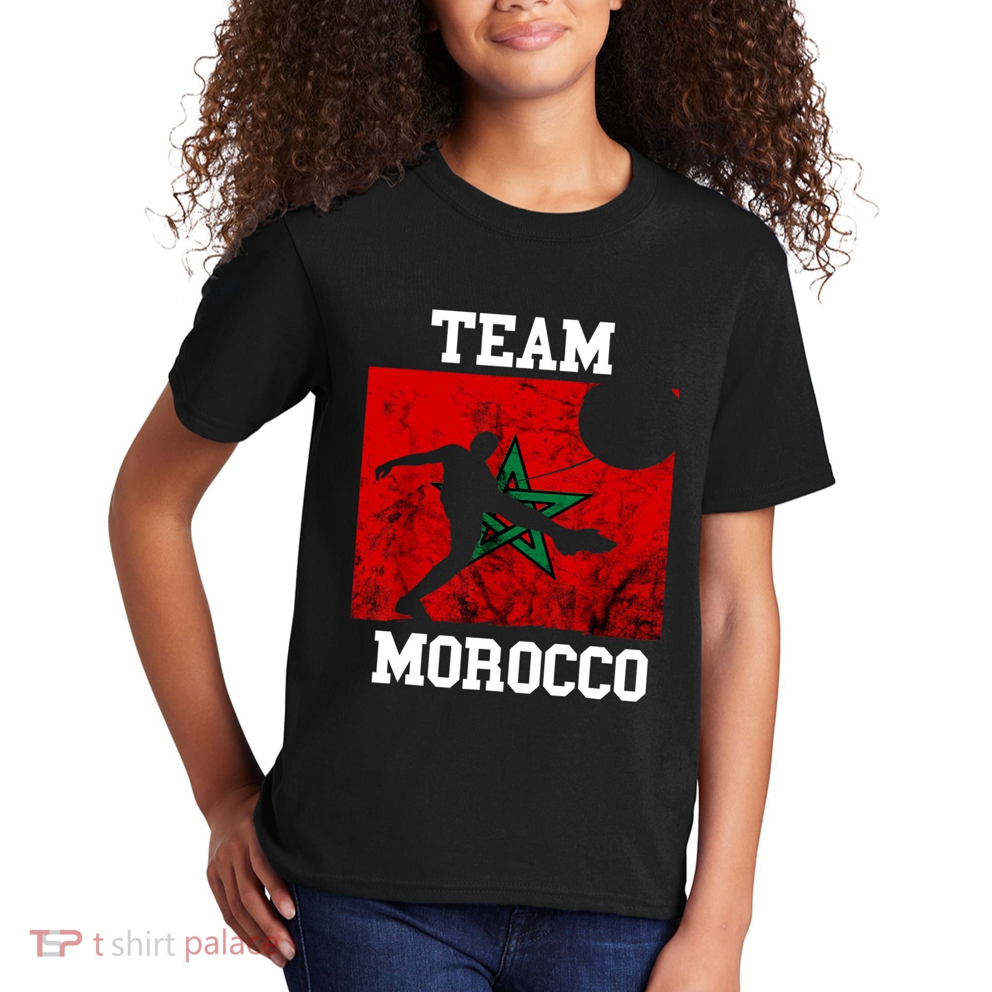 Morocco Moroccan Soccer Team Moroccan Pride Morocco Flag Kids T-Shirt