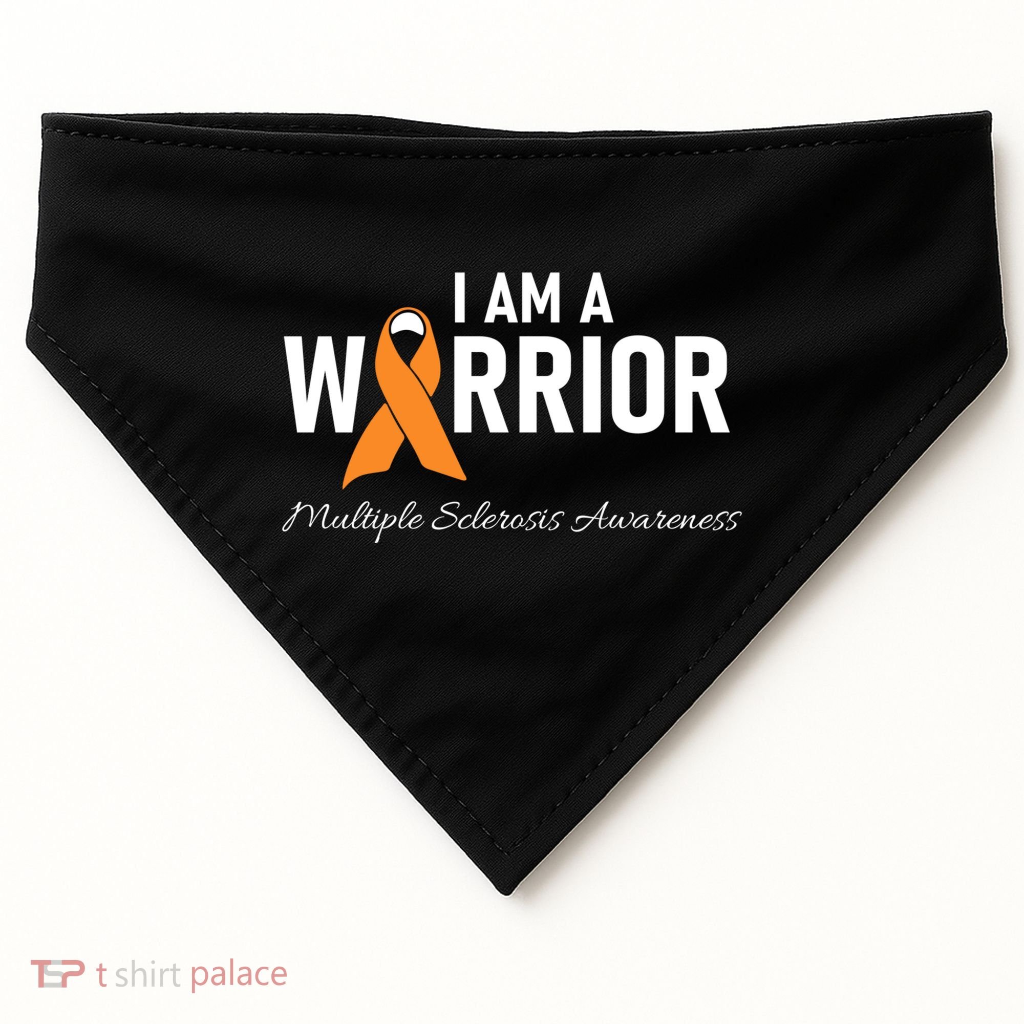 Ms Multiple Sclerosis Awareness Orange Ribbon Gift USA-Made Doggie Bandana
