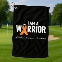 Ms Multiple Sclerosis Awareness Orange Ribbon Gift Golf Towel thumb 1