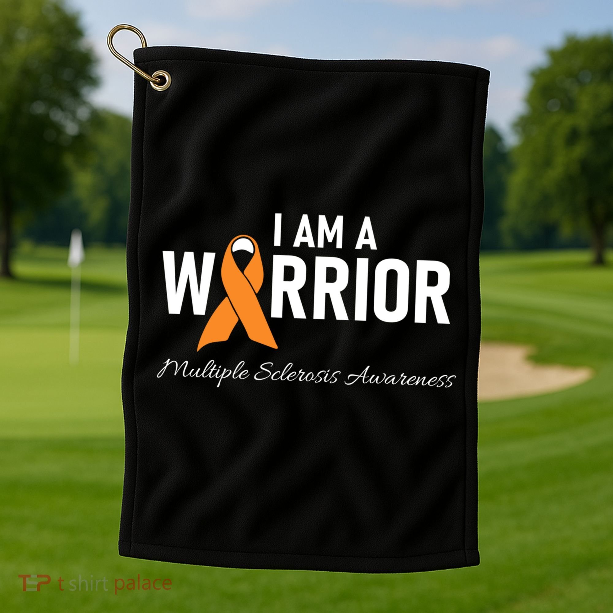 Ms Multiple Sclerosis Awareness Orange Ribbon Gift Golf Towel