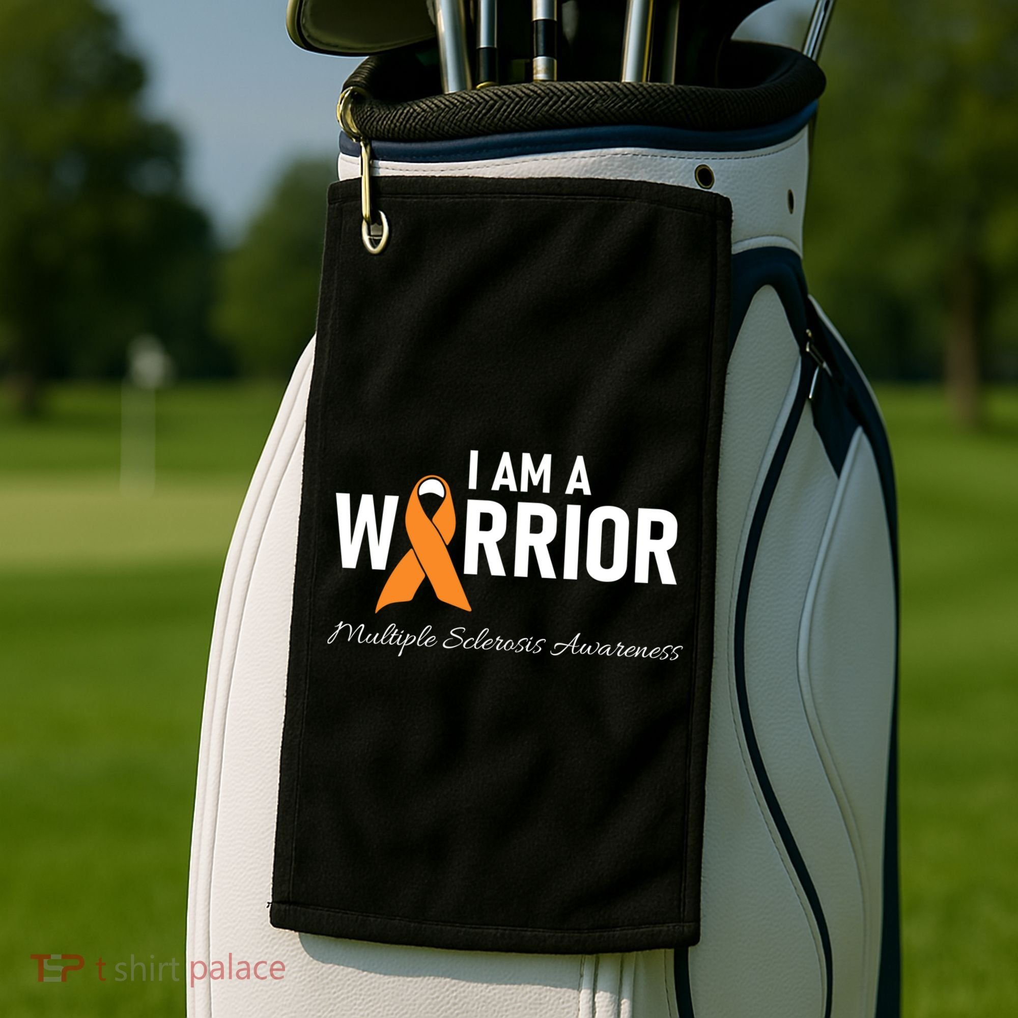 Ms Multiple Sclerosis Awareness Orange Ribbon Gift Golf Towel