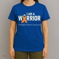 Ms Multiple Sclerosis Awareness Orange Ribbon Gift T-Shirt thumb 4
