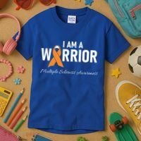 Ms Multiple Sclerosis Awareness Orange Ribbon Gift Kids T-Shirt thumb 3