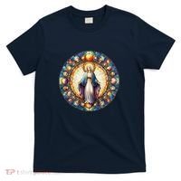 Mother Mary Stained Glass Collection: Mother Of God Jesus Christ Catholic T-Shirt thumb 0