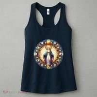 Mother Mary Stained Glass Collection: Mother Of God Jesus Christ Catholic Women's Tank Top thumb 3