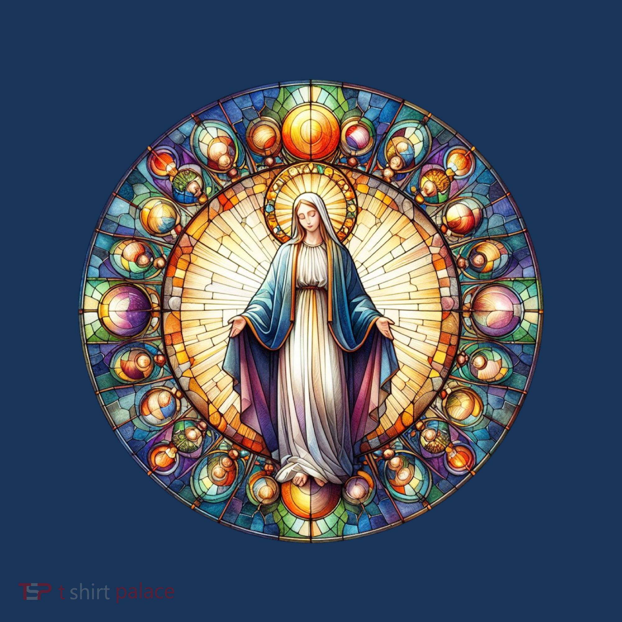 Mother Mary Stained Glass Collection: Mother Of God Jesus Christ Catholic Women's Tank Top