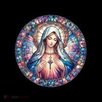 Mother Mary Stained Glass Collection: Heart God Jesus Christ Cross Catholic Coffee Mug thumb 5