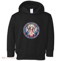Mother Mary Stained Glass Collection: Heart God Jesus Christ Cross Catholic Toddler Hoodie thumb 0