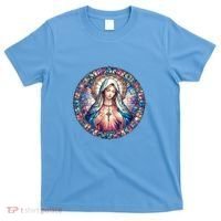 Mother Mary Stained Glass Collection: Heart God Jesus Christ Cross Catholic T-Shirt thumb 0