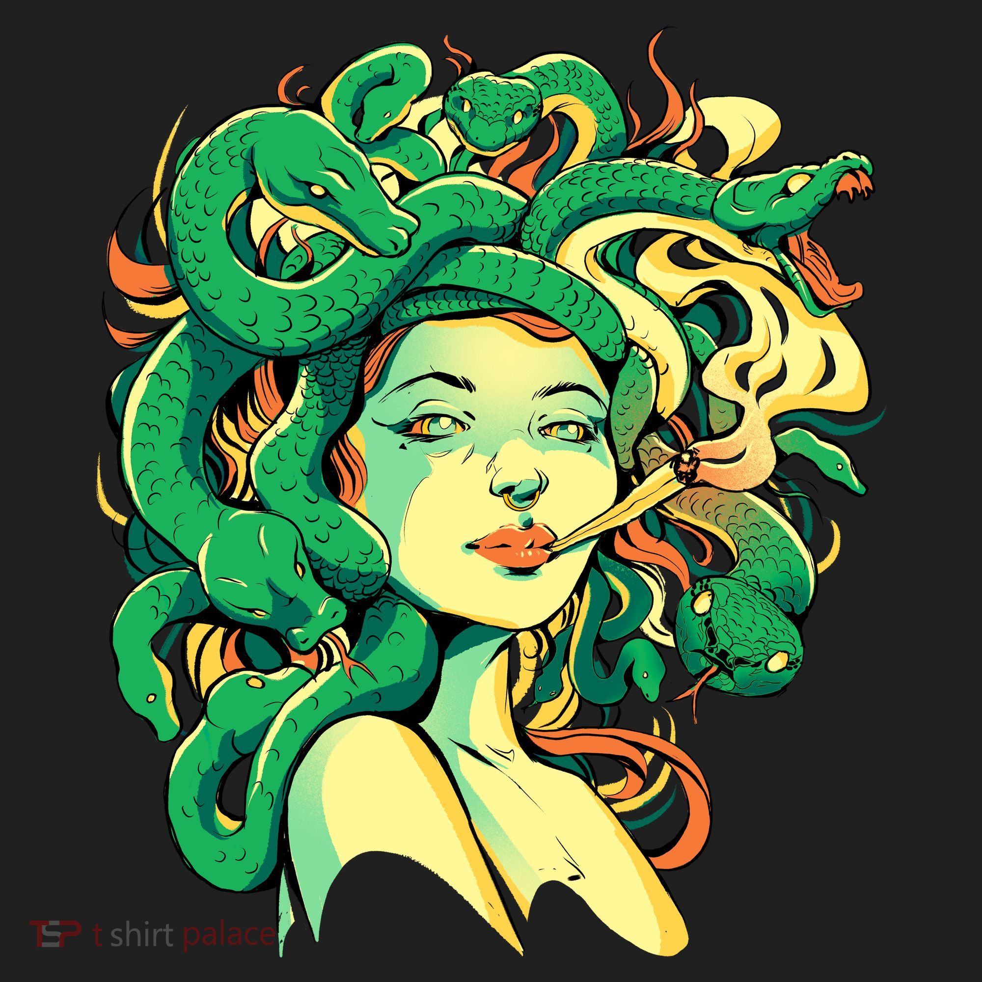 Medusa Marijuana Stoner Golf Towel