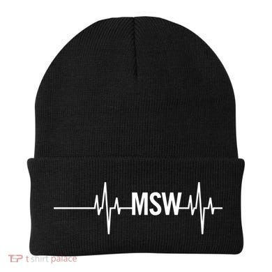 Msw Masters Social Worker Funny Gift Social Work Month Funny Gift Beanie