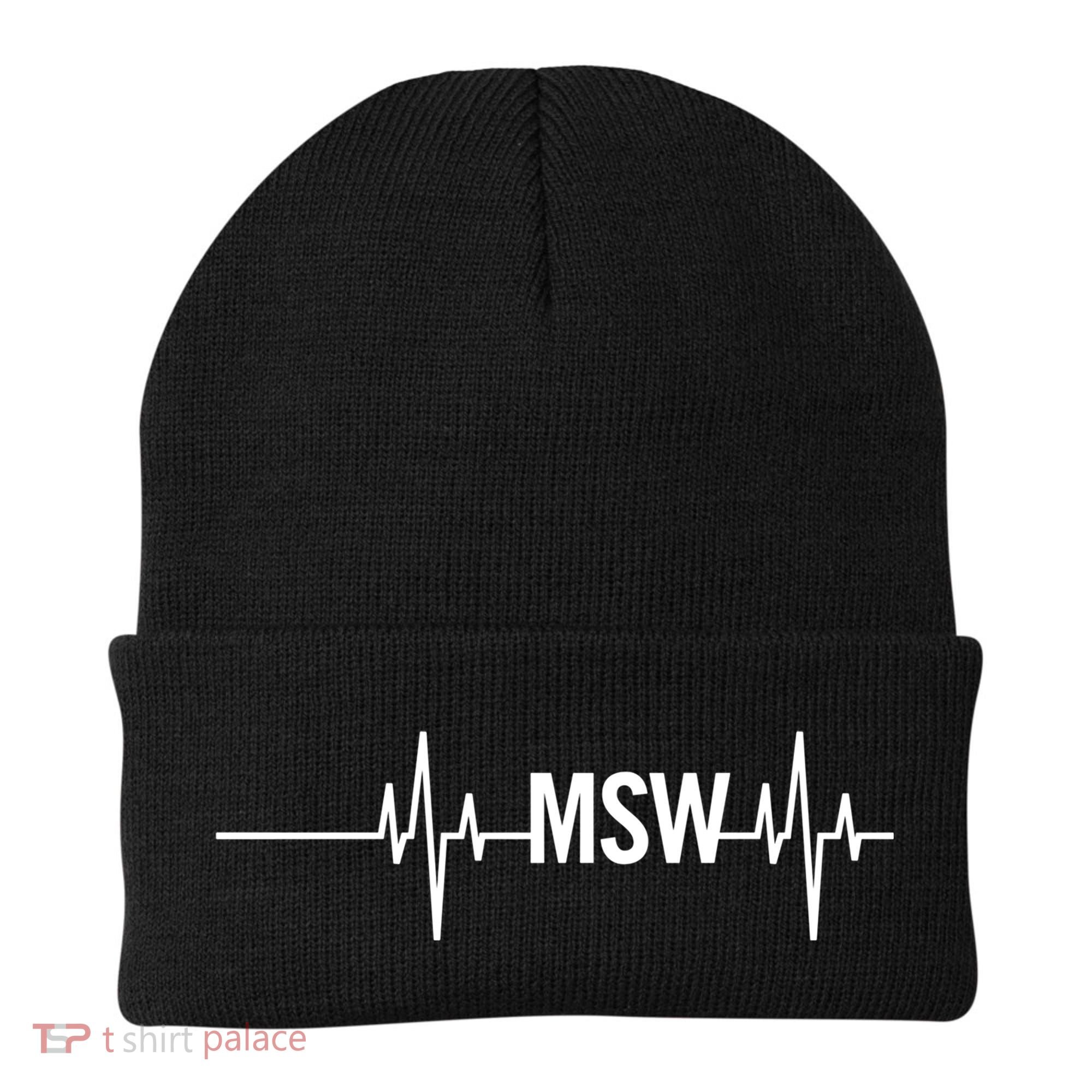 Msw Masters Social Worker Funny Gift Social Work Month Funny Gift Beanie