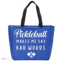 Makes Me Say Bad Words Pickleball Players Gift Funny Pickleball Tote Bag thumb 0