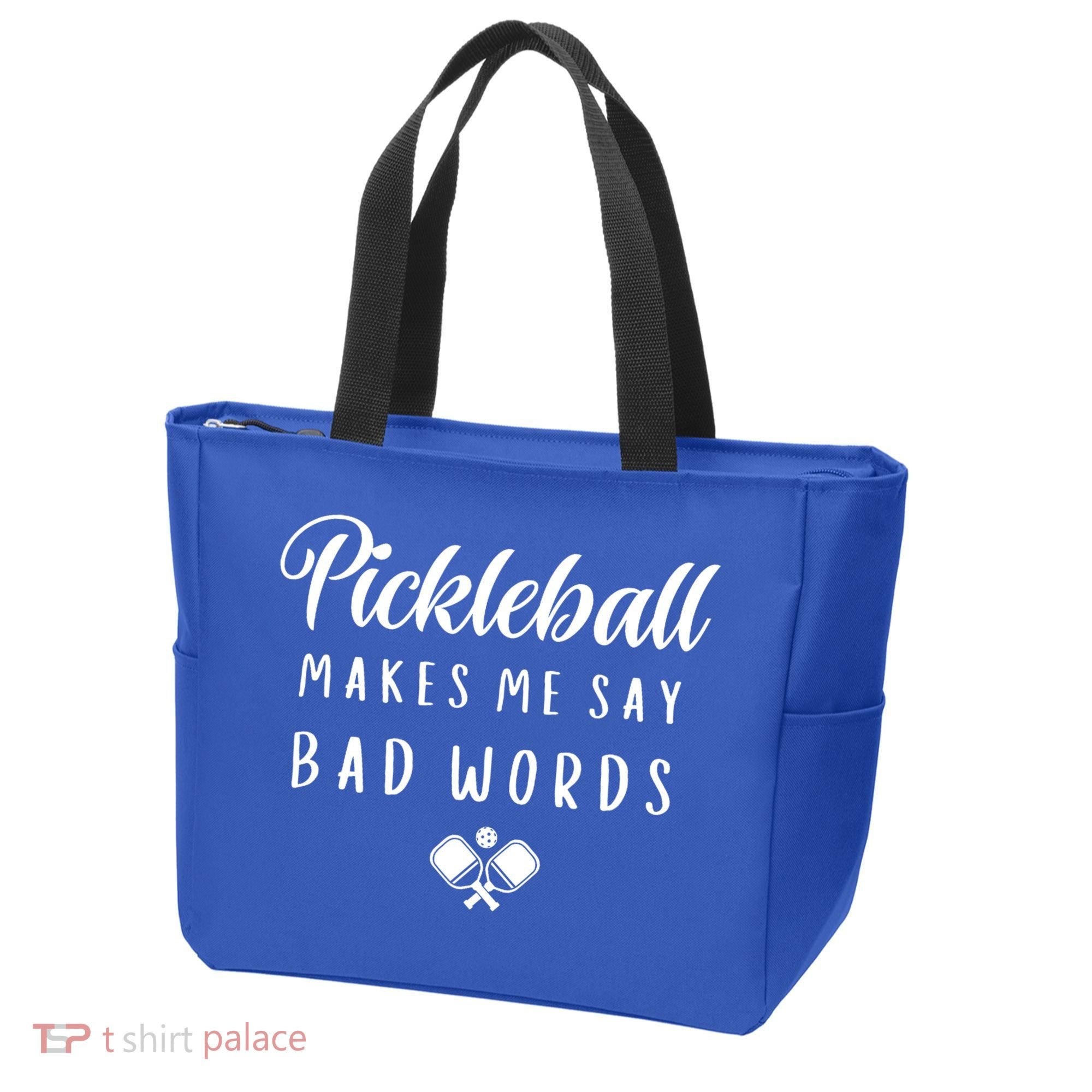 Makes Me Say Bad Words Pickleball Players Gift Funny Pickleball Tote Bag