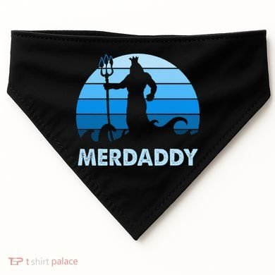 Merdaddy Mermaid Security Merman Daddy Fathers Day Swimmer USA-Made Doggie Bandana