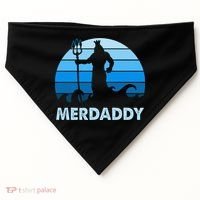Merdaddy Mermaid Security Merman Daddy Fathers Day Swimmer USA-Made Doggie Bandana thumb 0