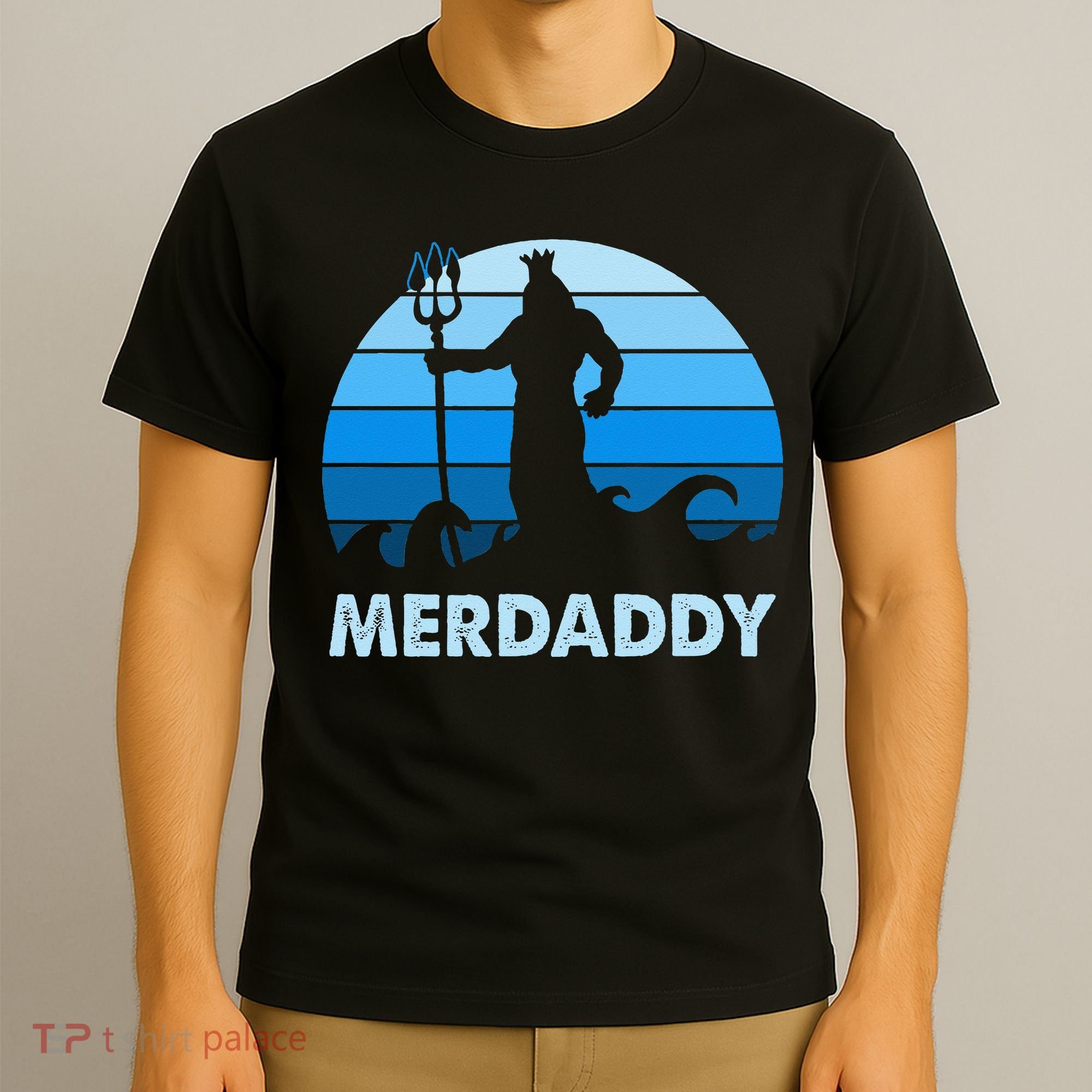 Merdaddy Mermaid Security Merman Daddy Fathers Day Swimmer T-Shirt